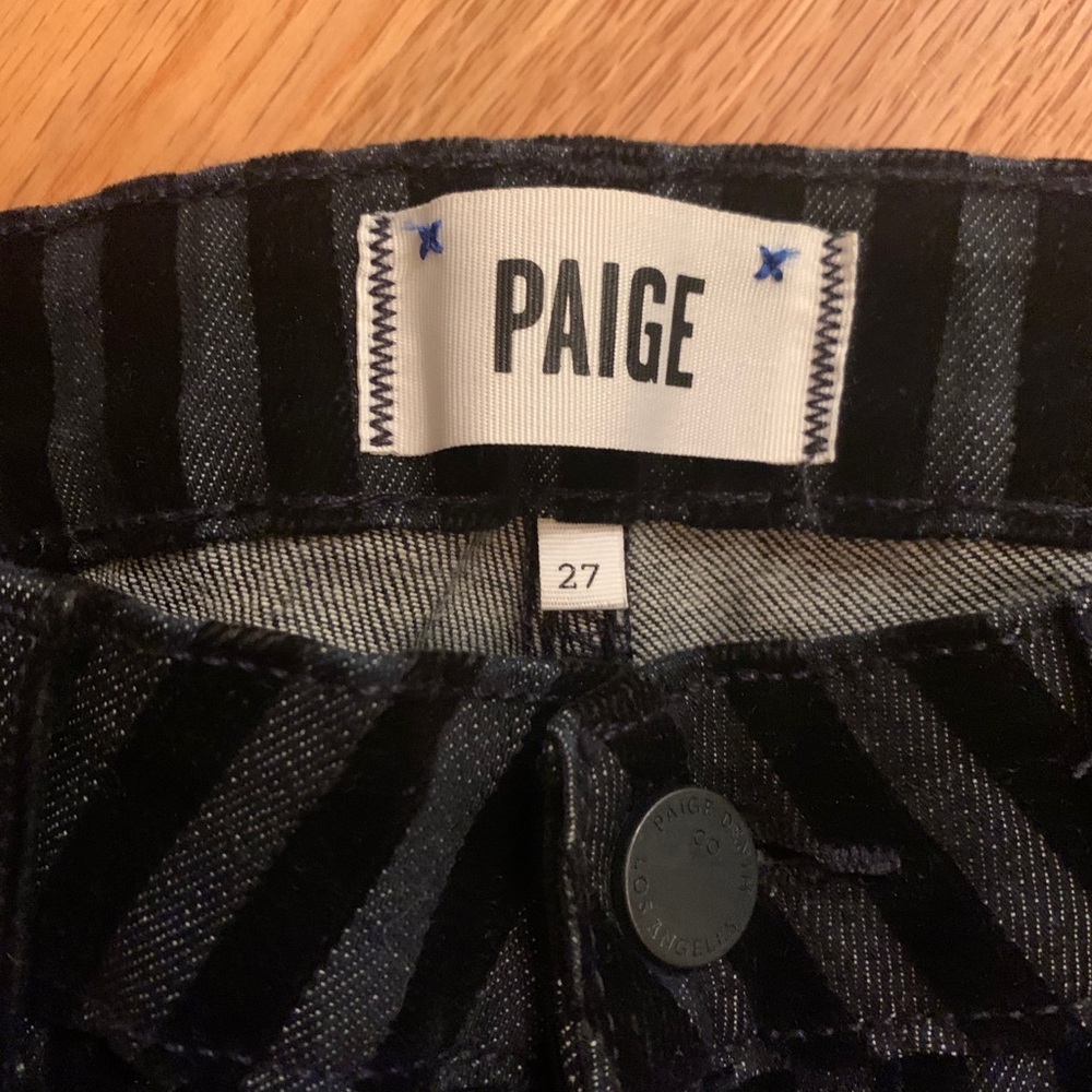 Paige Verdugo Ultra Skinny Jeans Flocked Stripe